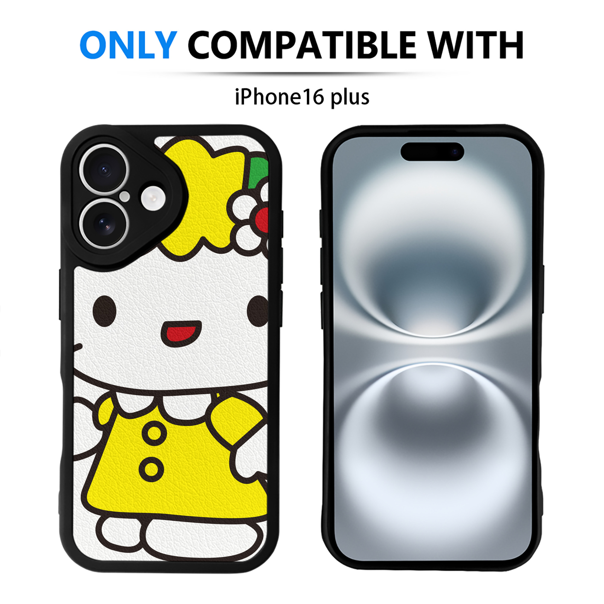 （画像用） Hello Kitty ハローキティ 【iPhone 16シリーズ対応】シリコンスマホケース（レザー調） 材質：シリコン